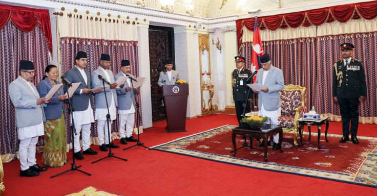 राष्ट्रपति समक्ष पाँच राजदूतको शपथ