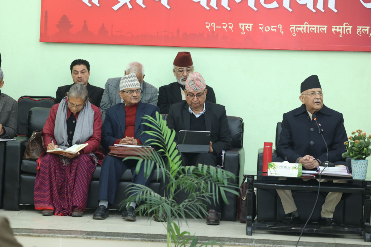 एमाले केन्द्रीय कमिटी बैठकः ओलीको प्रतिवेदनमाथि धारणा राख्दै सदस्यहरु