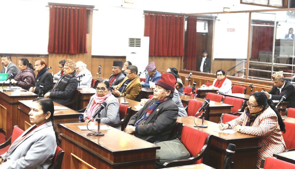 राष्ट्रियसभाको बैठकमा उठ्यो चुवानी मैदानमा उत्रिएका मन्त्रीको राजीनामाको विषय