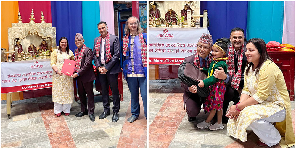 एनआईसी एशिया बैंकले शान्ति सेवा गृहका १५० भन्दा बढी विद्यार्थीलाई दियो शैक्षिक सामग्री