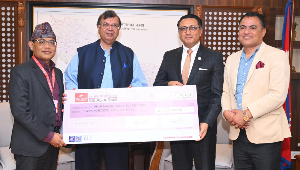 एनआईसी एशिया बैंकले दियो भोटेकोशी बाढी प्रभावितका लागि २ करोड २१ लाख सहयोग